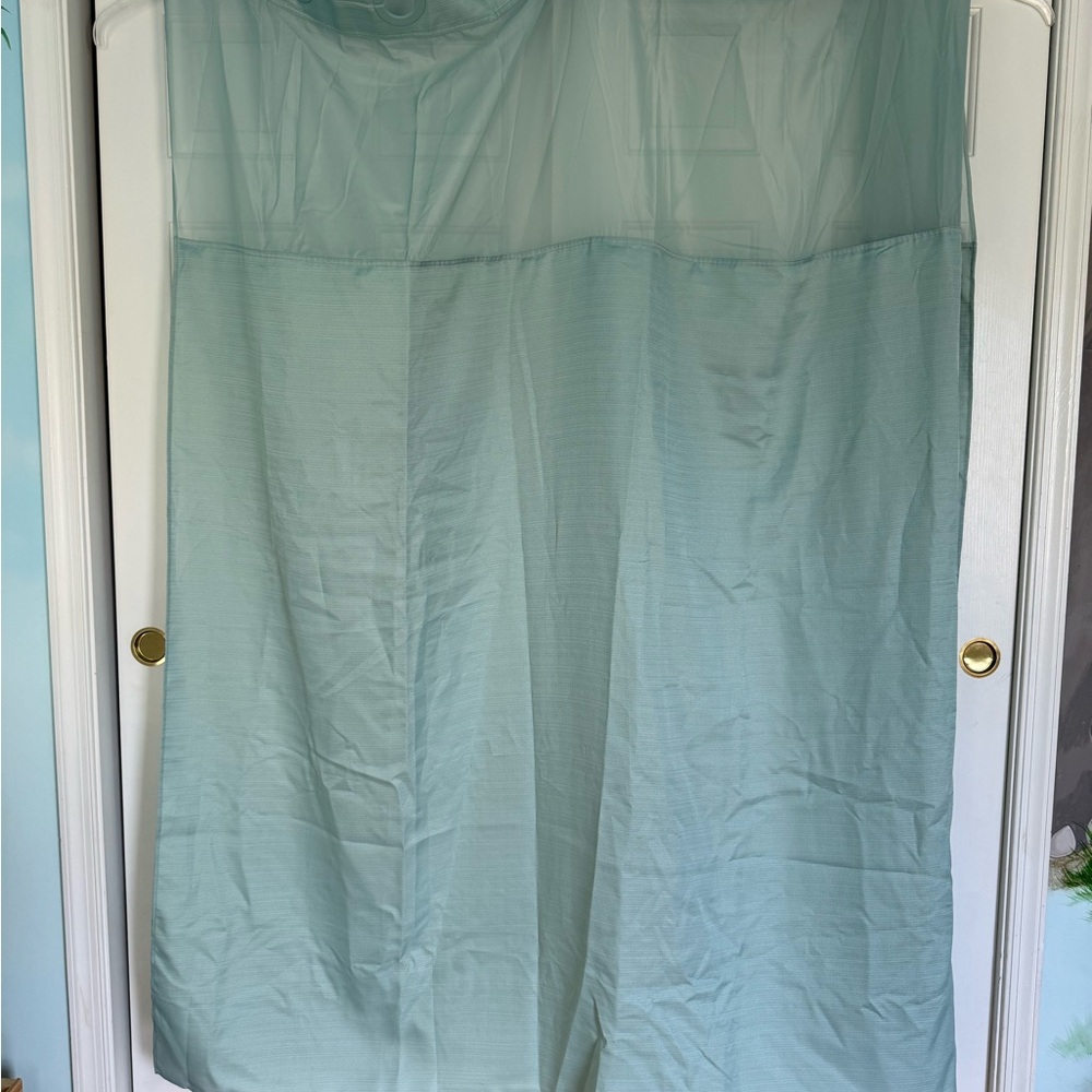 No Hooks Needed Linen Textured Shower Curtain Snap-in Fabric Liner Set 72”w x74L